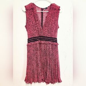 The Kooples Pink and Black Leopard Print Mini Dress